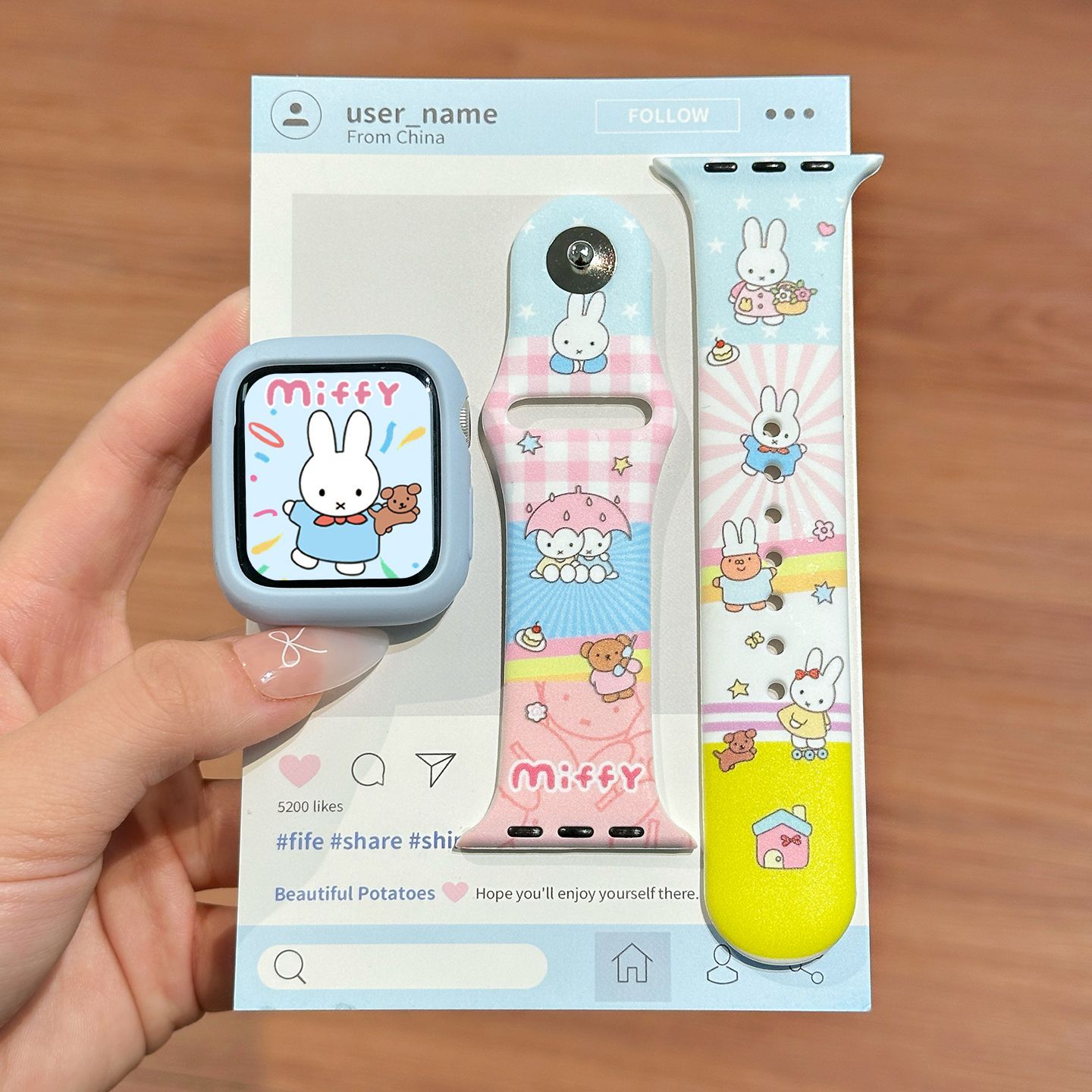 Apple Smartwatch Accessories - 도파민 컬러 미피 실리콘 시계 밴드