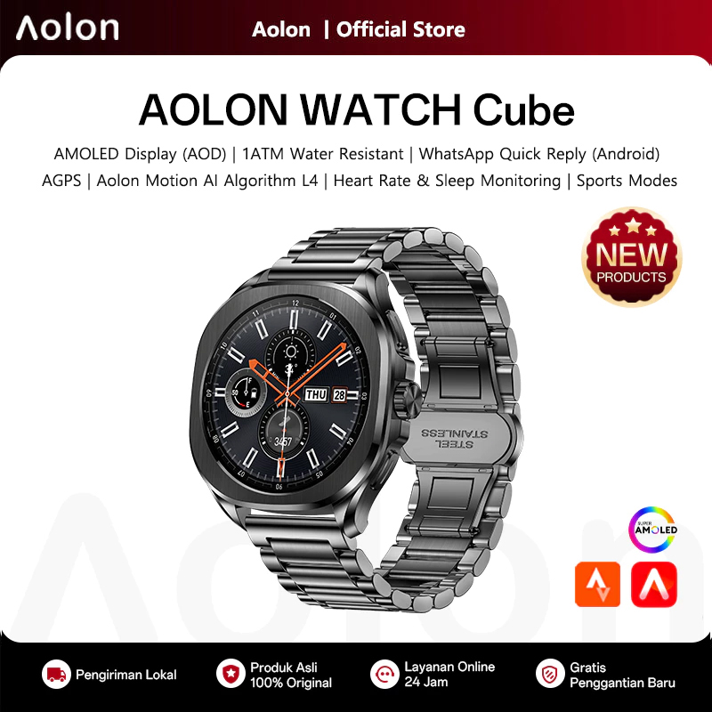 Aolon Cube 스마트 워치 1.43인치 AMOLE - Android Smartwatch Accessories 리뷰 및 가격