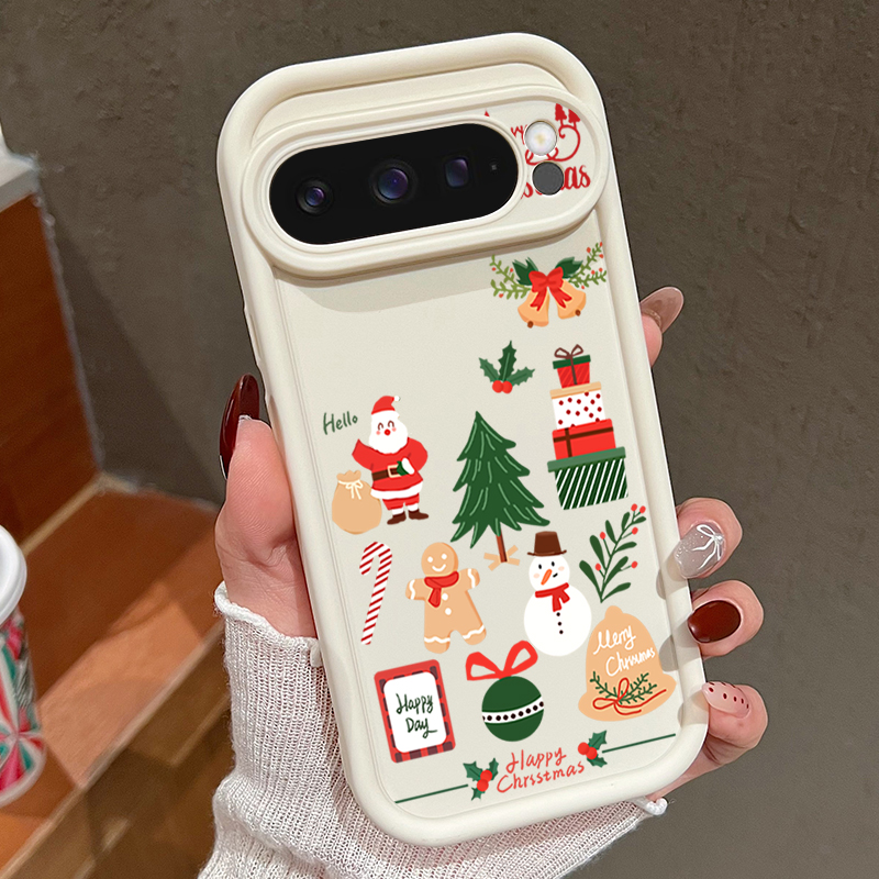 해피 크리스마스 패턴 소프트 TPU 폰 케이스 (구글  - Google Pixel 9 Pro 리뷰 및 가격