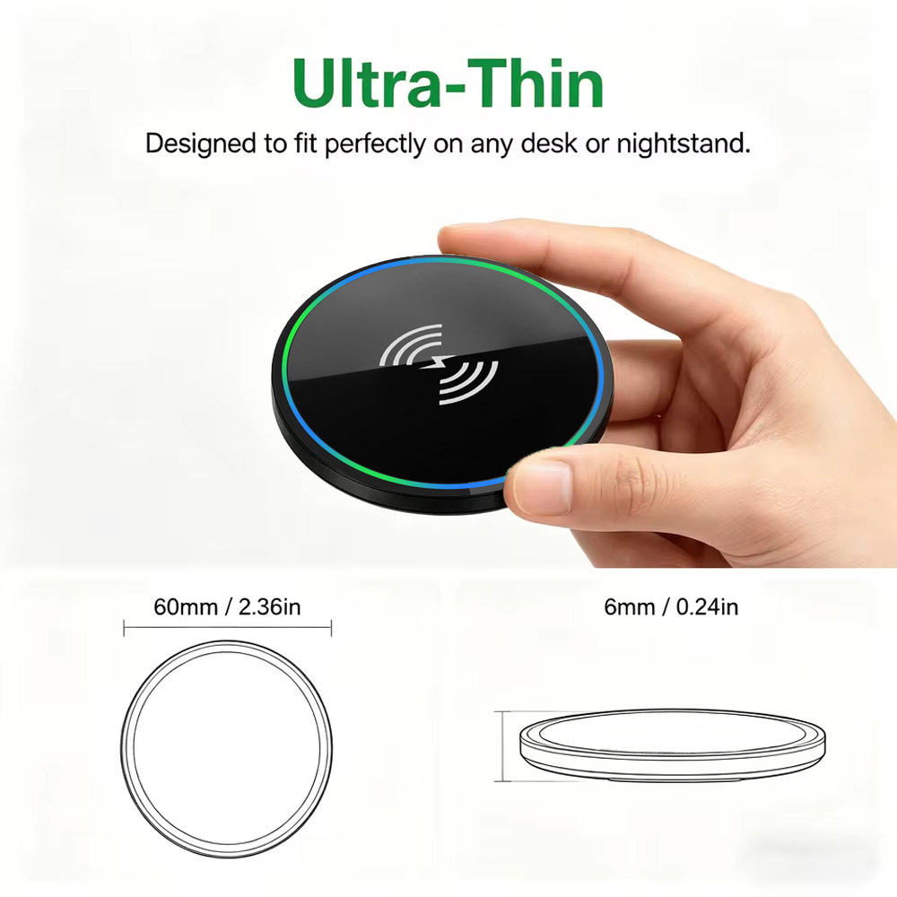 미러 마감 처리된 고속 무선 충전 패드, 아이폰, 삼성 - Smartwatch Universal 리뷰 및 가격